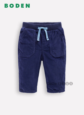 代购英国Baby Boden婴童深蓝色灯芯绒松紧腰休闲长裤0-3岁Y2585