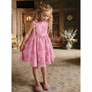 W89 16岁新款 859 粉色缇花礼服连衣裙演出3 英国Next女大童亲子款