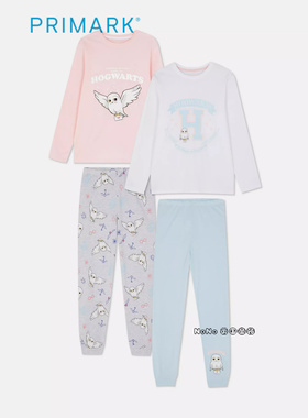 代购英国Primark儿童粉蓝色哈利波特海德威猫头鹰家居服睡衣秋裤