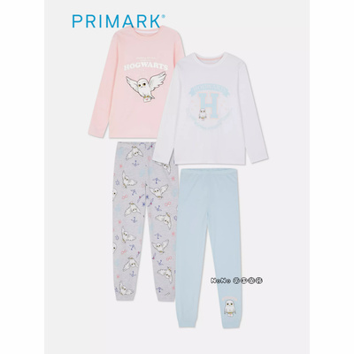 代购英国Primark儿童粉蓝色哈利波特海德威猫头鹰家居服睡衣秋裤