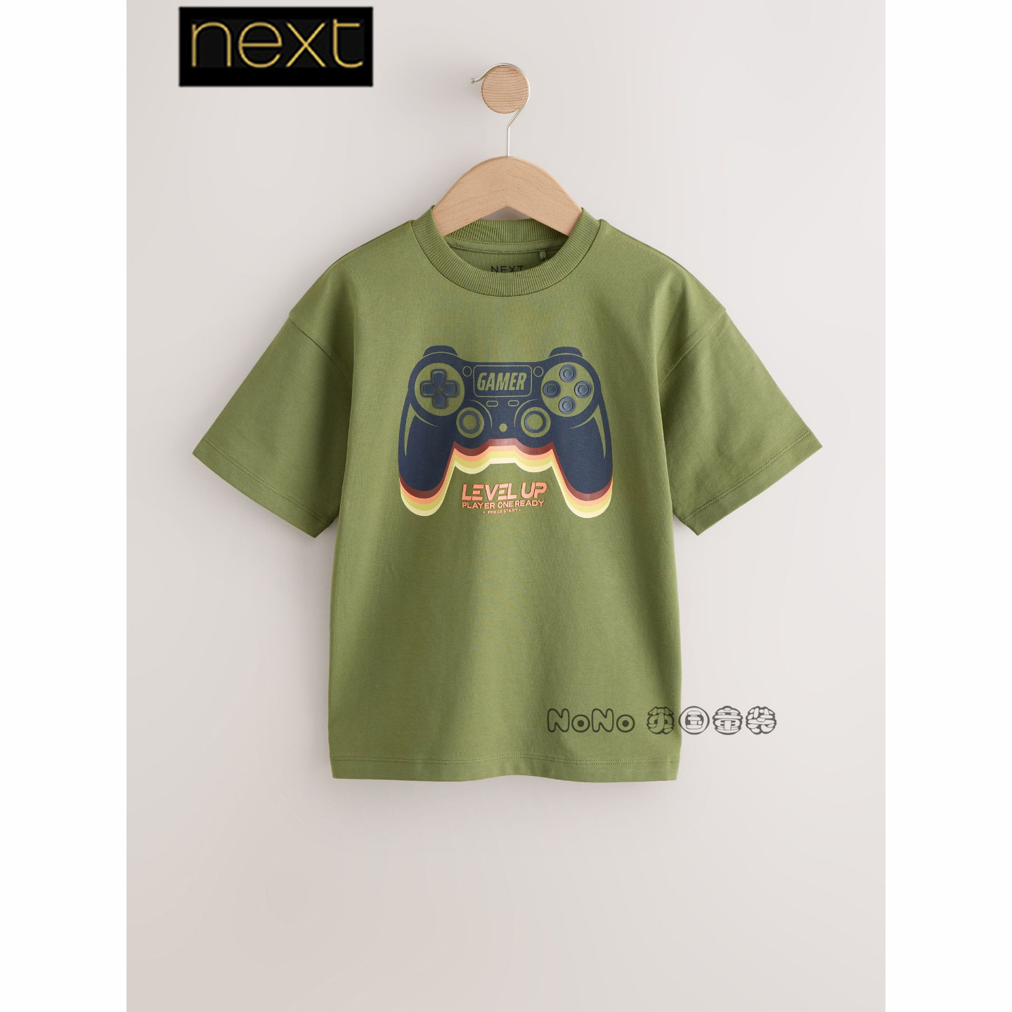 英国Next正品男大童墨绿色手柄短袖T恤衫纯棉3-16岁新款H95-944