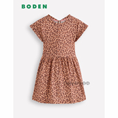 英国Mini Boden女童豹纹印花短袖 连衣裙全棉新款 代购 12岁G5944