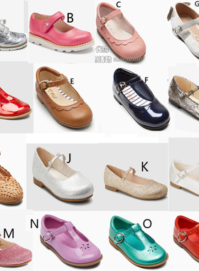 现货英国Next正品女童船鞋春秋皮鞋橙色白色粉色蝴蝶翅膀绑带镂空