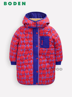 英国Mini BODEN女童粉蓝色爱心外套棉服加厚棉衣长款2-14岁G5622