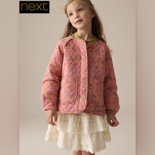 棉袄E89 亲子女大童粉色碎花棉衣外套薄款 606 代购 英国Next正品