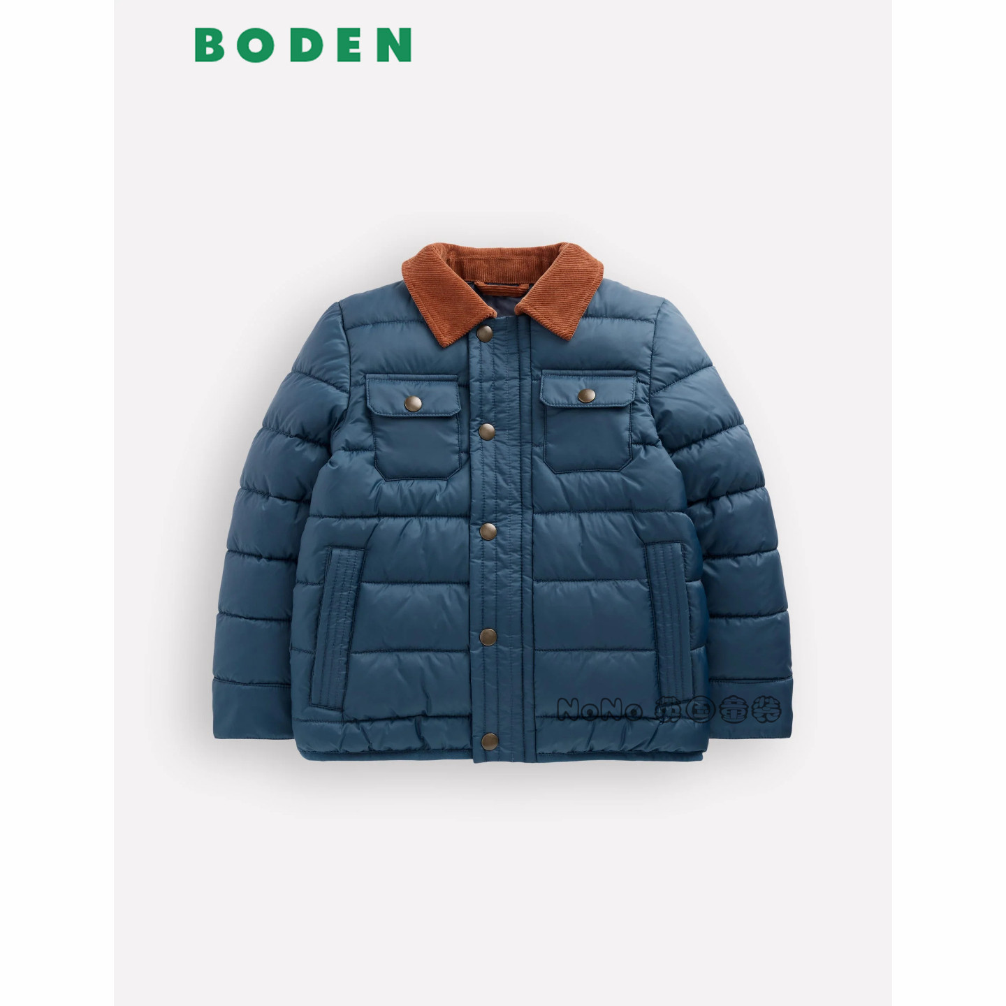 英国Mini BODEN正品男童蓝棕色外套棉衣棉服翻领2-14岁新款B3266