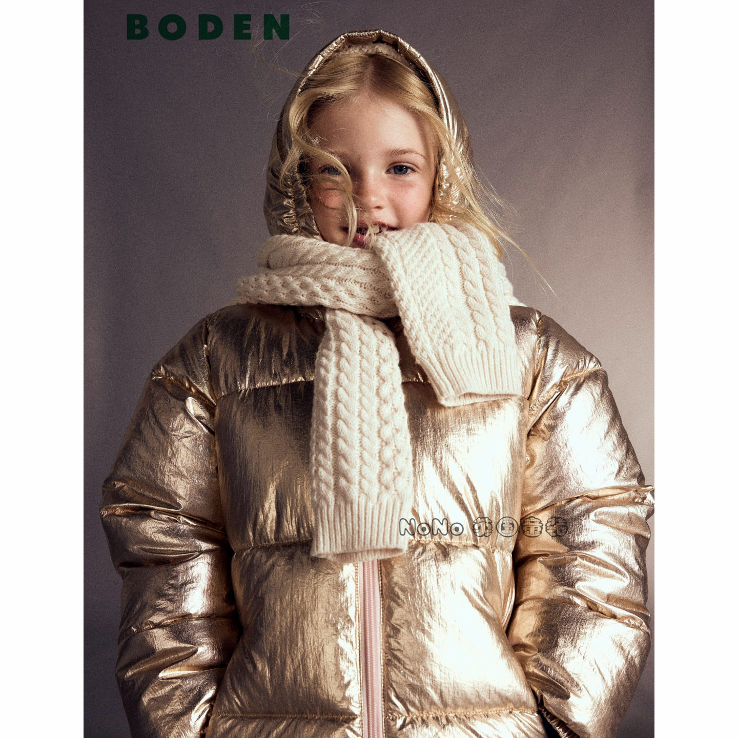 代购英国Mini BODEN女童金色防雨雪外套棉服加厚棉衣2-14岁G5701