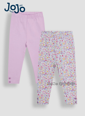 英国JoJo Maman Bebe女童紫色碎花打底裤内搭裤休闲1-7岁AU4-599