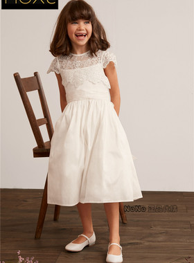 Next英国正品女童大童可亲子象牙白色蕾丝连衣裙礼服218-440