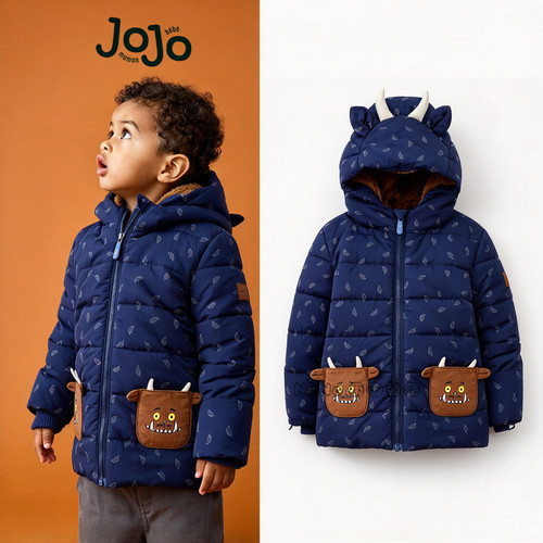 英国JoJo Maman Bebe男童咕噜牛外套加厚棉服棉衣1-6岁F34-885