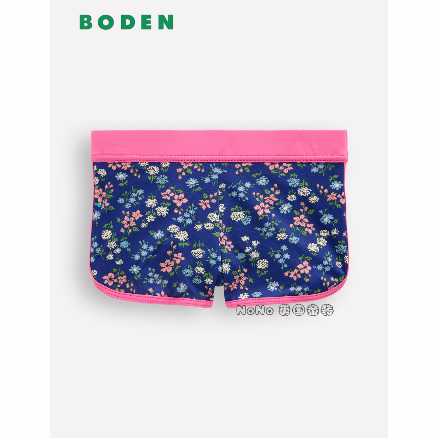 代购英国Mini Boden女童蓝色小碎花短裤泳裤沙滩游泳2-14岁G5840