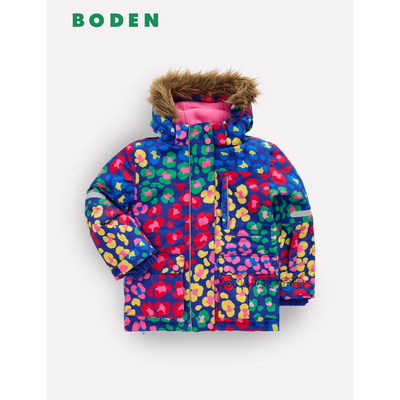 英国Mini BODEN女童彩色豹纹外套防雨雪棉服加厚棉衣2-14岁G5566