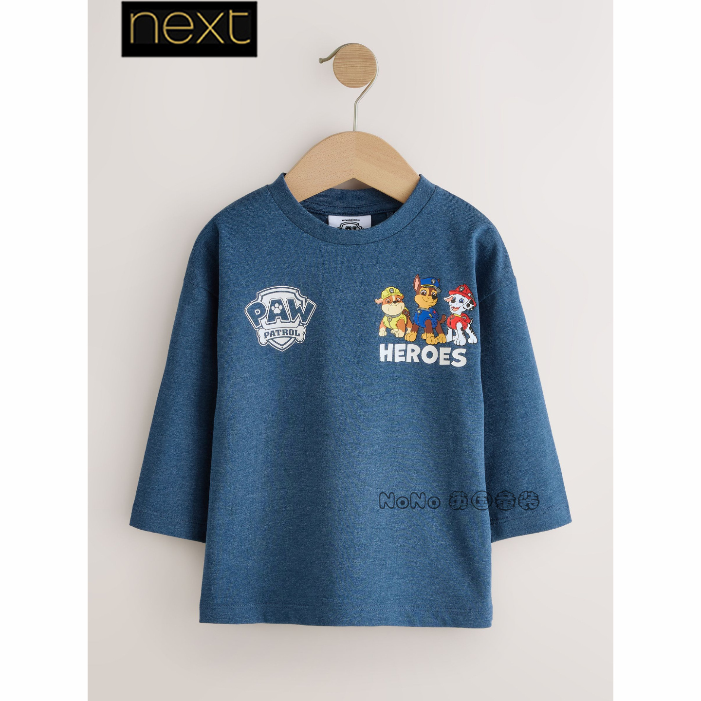 英国Next代购正品男童蓝色汪汪队纯棉长袖T恤衫圆领1-8岁F36-912
