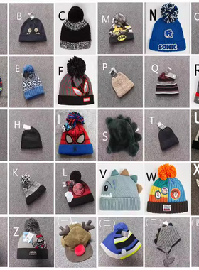 现货英国乔治George蓝色彩虹灰色护耳浣熊毛线帽保暖迷彩毛球条纹