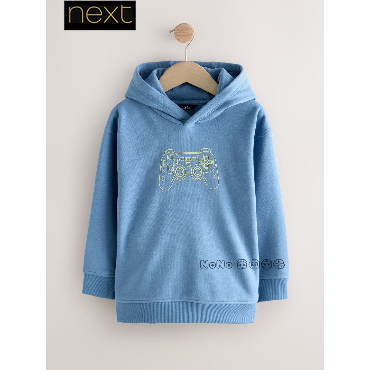 英国Next男大童亲子蓝色手柄连帽卫衣运动休闲运动3-16岁W77-301