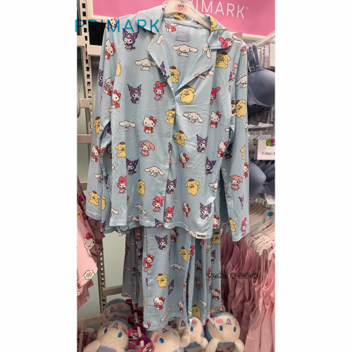 现货英国Primark女款成人大童kitty三丽鸥长袖家居服睡衣长裤纯棉