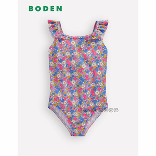 BODEN粉蓝色碎花吊带连体泳衣温泉防晒2 14岁G5402 英国Mini 代购