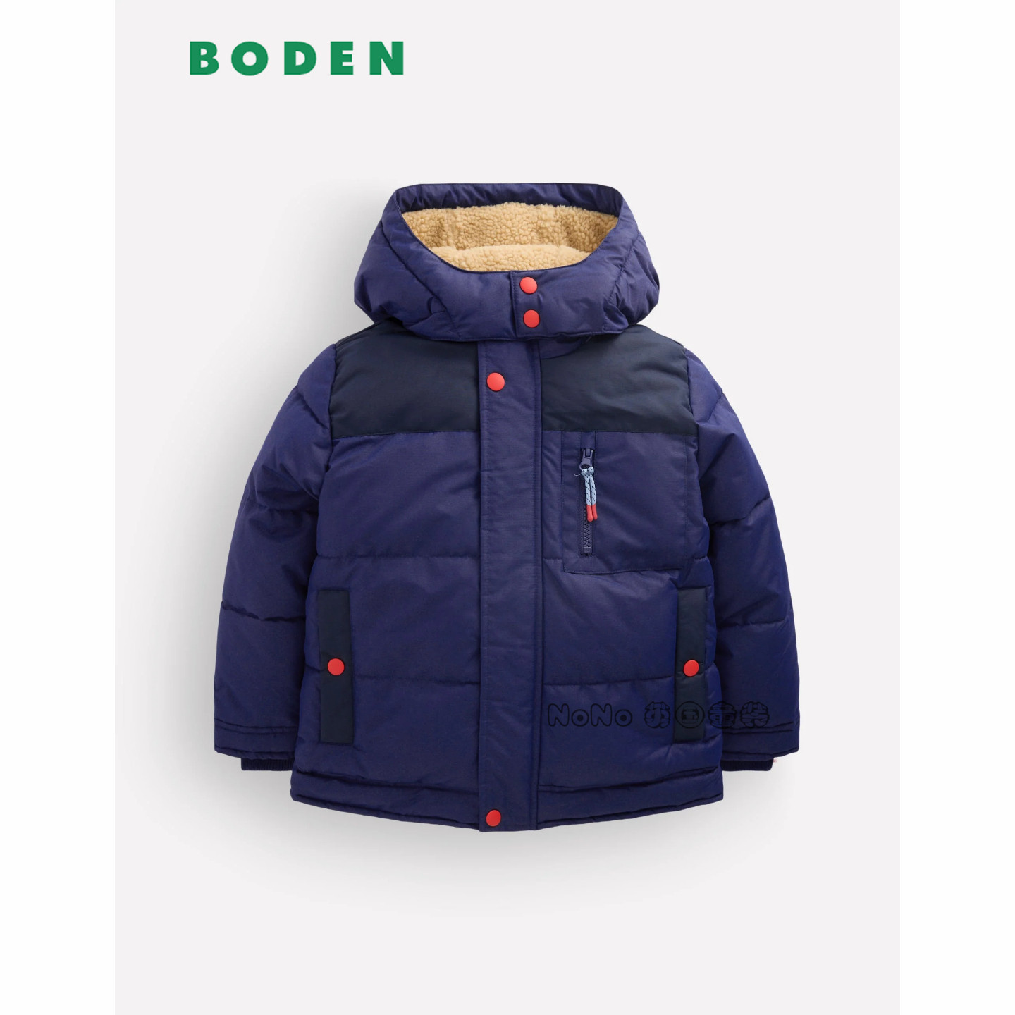 英国Mini BODEN男童深蓝色外套棉服加厚毛棉衣2-14岁套装B3300