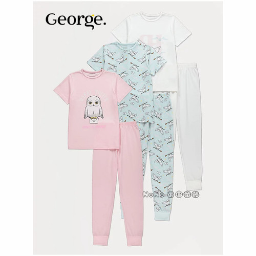 英国乔治George女大童哈利波特海德威家居服睡衣秋裤纯棉1425585