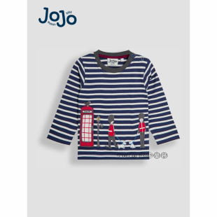 7岁F96 英国Jojo T恤纯棉1 Bebe男童英伦卫兵贴布长袖 751 Maman