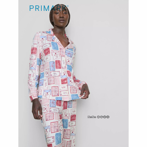 代购英国Primark女款成人大童信封英伦开衫长袖家居服长睡衣裤