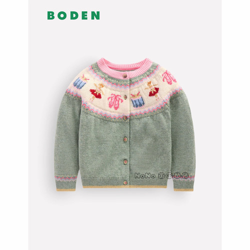 英国Mini BODEN女童舞蹈者礼物费尔岛毛衣针织开衫2-12岁G5530