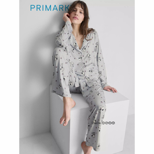 代购英国Primark女款成人大童史努比草莓印花长袖家居服长睡衣裤