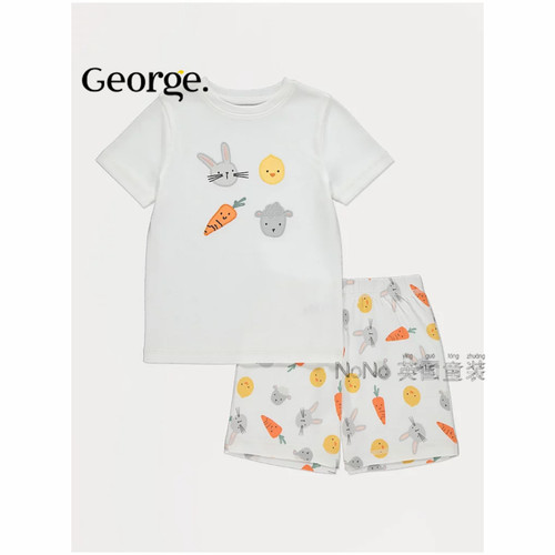 英国乔治George儿童小羊兔子胡萝卜短袖家居服睡衣裤1395691