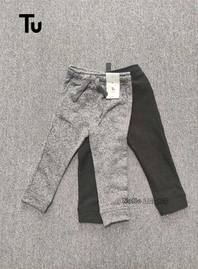 现货Tu英国正品儿童花灰深灰色卫裤慢跑运动裤两条装五折