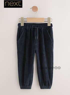 Next英国正品代购儿童深蓝色灯芯绒休闲长裤纯棉1-7岁F14-836