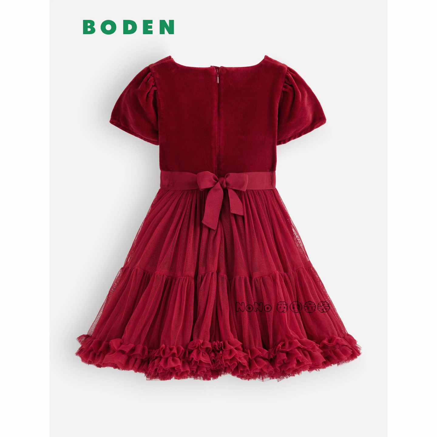 英国Mini Boden女童新年红色蓬蓬网纱tutu连衣裙礼服2-12岁G5728
