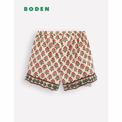 代购英国Mini Boden女童粉色小碎花短裤休闲新款全棉2-14岁G5824