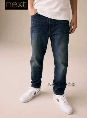 Next英国正品男大童亲子蓝色牛仔裤休闲长裤纯棉直筒弹力E82-717