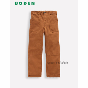 英国Mini Boden男童休闲卡其棕色长裤英伦全棉2-14岁新款B3176