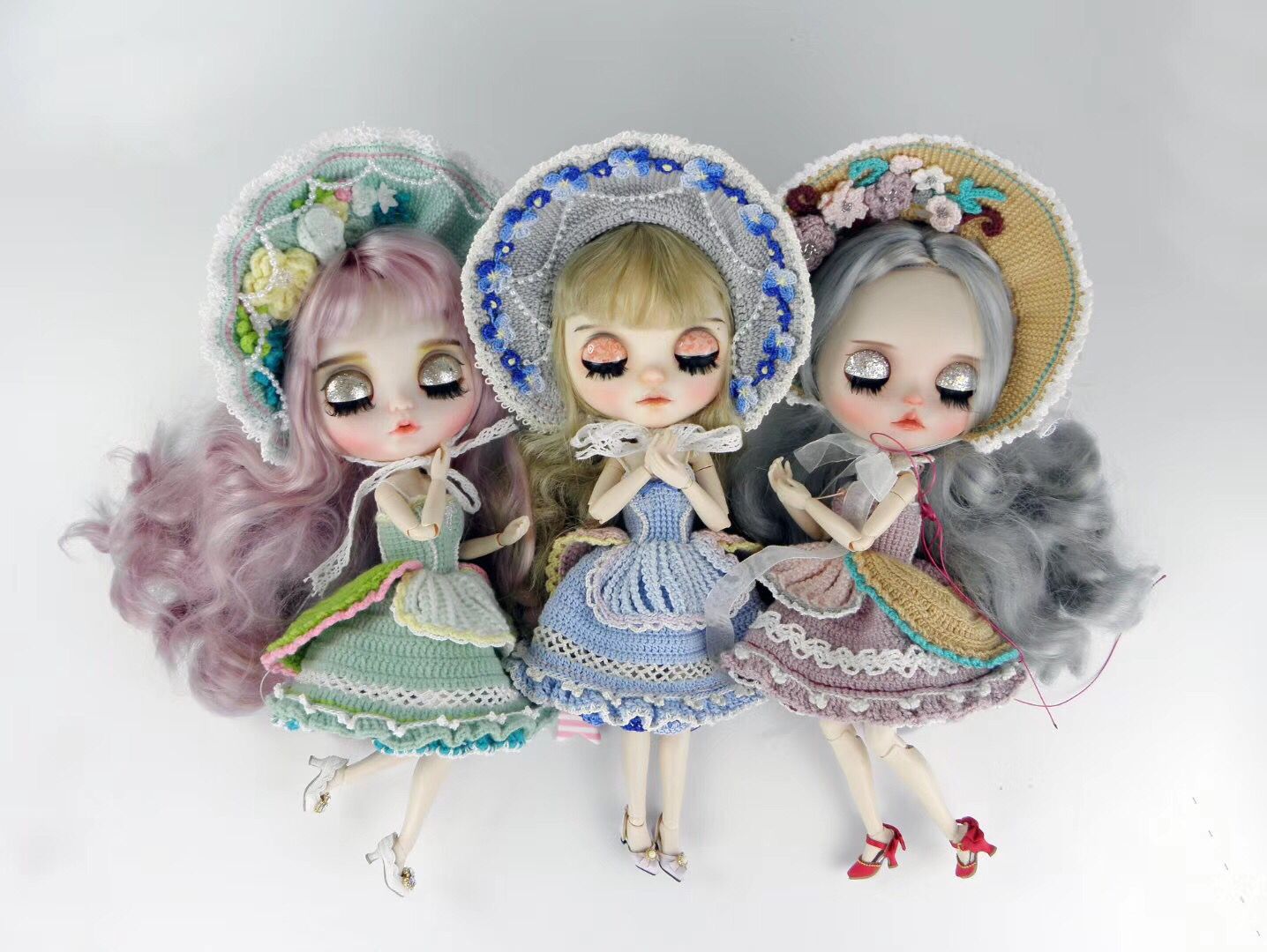 HobgobLin淡粉色混淡紫色卷发改娃 小布裸娃 改妆改娃定制定金