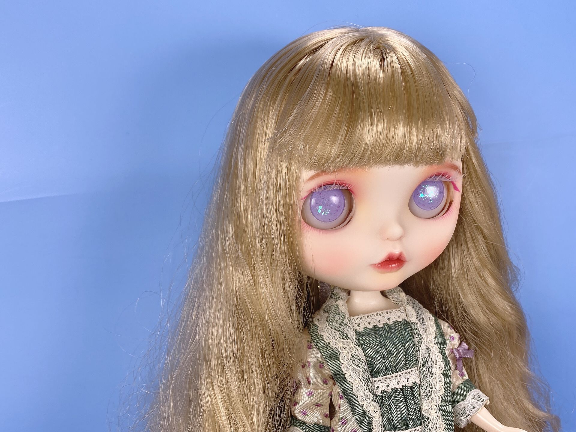 原型盒娃二月cici 粉嫩嘴配粉色闪眼皮头皮护理 小布改娃订制定金