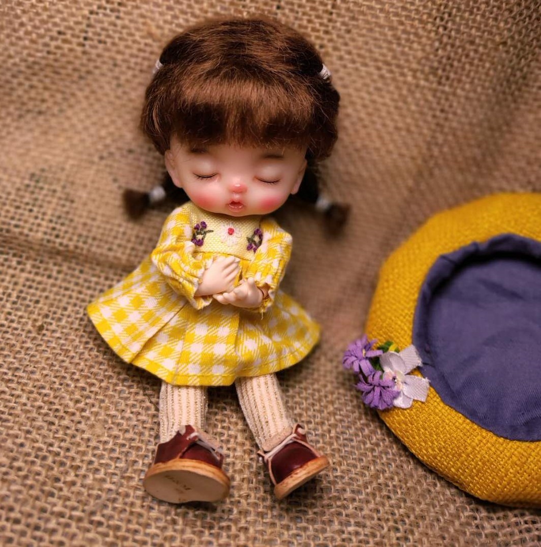 hobgoblin纯手工手捏娃ob11黏土娃改娃小人娃可爱张嘴睡眠妆 定金