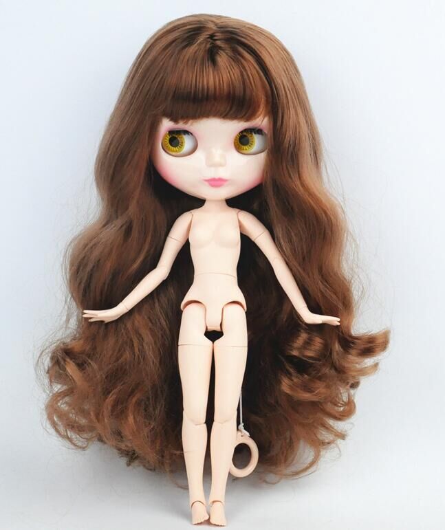 HobgobLin小布裸娃白肌棕色刘海19关节娃娃、新手改娃改妆