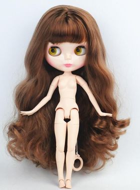 HobgobLin小布裸娃白肌棕色刘海19关节娃娃、新手改娃改妆