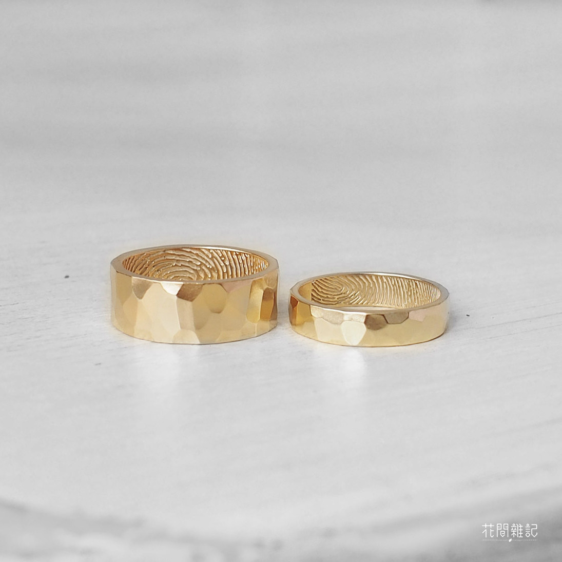 美国grace私人定制 订婚戒指925纯银镀18k金字母名称指纹情侣对戒