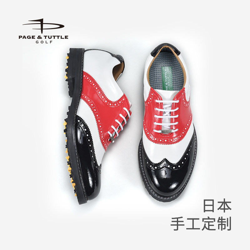 佩琦塔特高尔夫男鞋日本手工定制防水透气防滑可换鞋钉运动球鞋