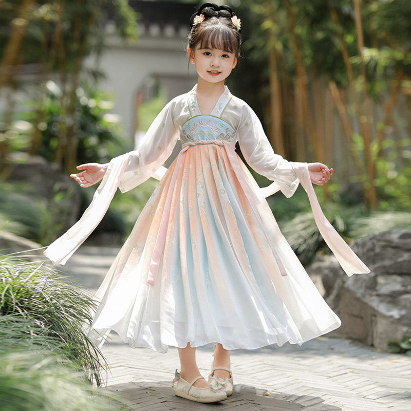 儿童汉服女童夏季薄款古风超仙襦汉服