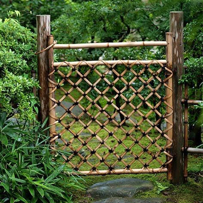 栅栏门庭院户外花园装饰庭院门围栏竹篱笆日式小别墅护栏造景防腐