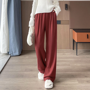 羚羊绒阔腿裤女早秋宽松慵懒长裤运动裤高腰直筒裤休闲裤山本裤