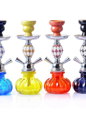 跨境货源厂家阿拉伯水烟烟壶套装双管钻球烟斗成品全套hookah
