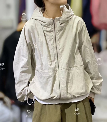 ED,春款3421#宽松百搭连帽运动新款韩版休闲显瘦纯色拉链外套