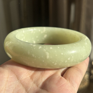 天然岫玉辽阳花玉宽版厚壁暴风雪手镯62.3-20.2-12.1mm正品