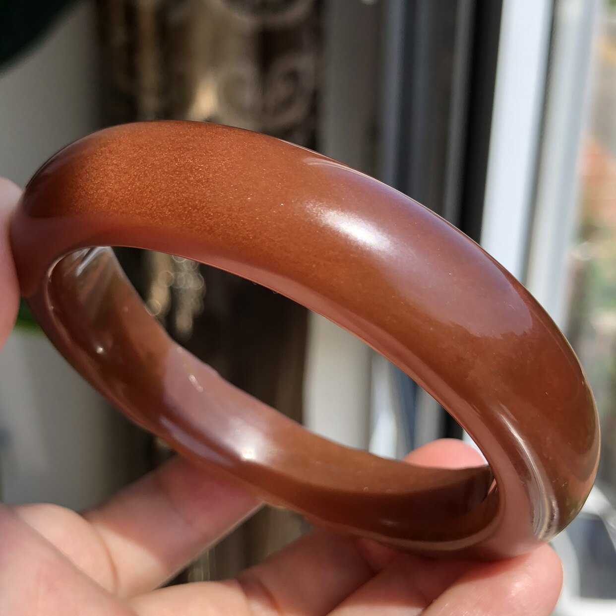 天然岫玉辽阳红花玉满金沙九尾狐手镯61口径正品包邮保真