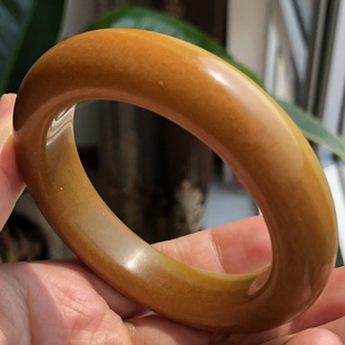 天然岫玉辽阳花玉鸡油黄红糖血管天地色手镯58口径可盘红透正品