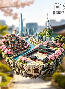 韩国金属冰箱贴旅游纪念品